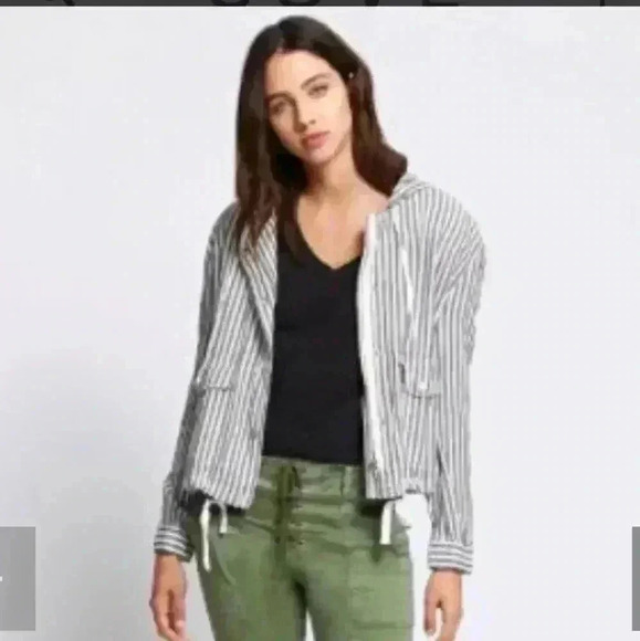 Sanctuary Nova Hooded Jacket Tiki Stripe Womens Size Small Anthropologie - Picture 3 of 16